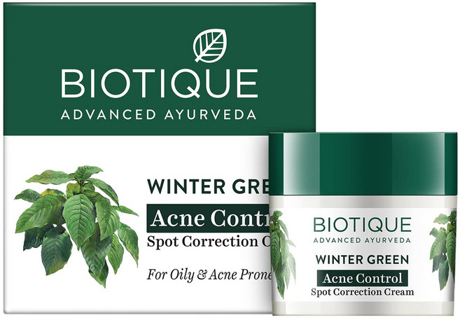 Biotique Bio Winter Green Spot Correcting Anti Acne Cream Acne Control All Skin Types 150g, 1개