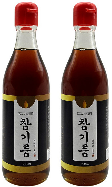 정직한곳간 저온압착 50년전통 통참깨 참기름, 2개, 350ml