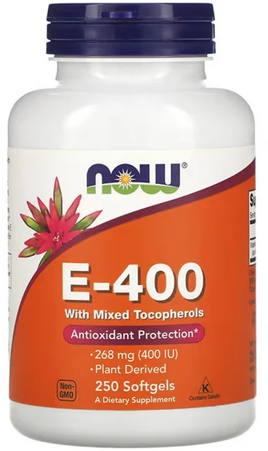 나우푸드 혼합 토코페롤 함유 E-400 268mg(400IU) 소프트젤 250정, 1개 - 쿠팡