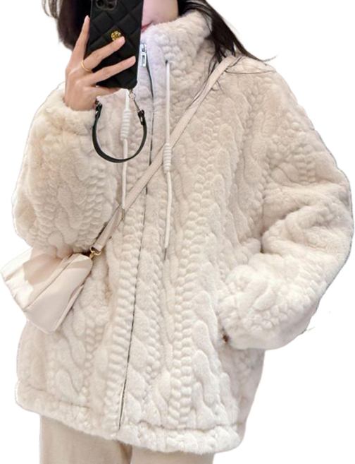 여성용 루즈핏 데일리 캐주얼 베이직 페이크퍼 방한점퍼 Women's Jacket