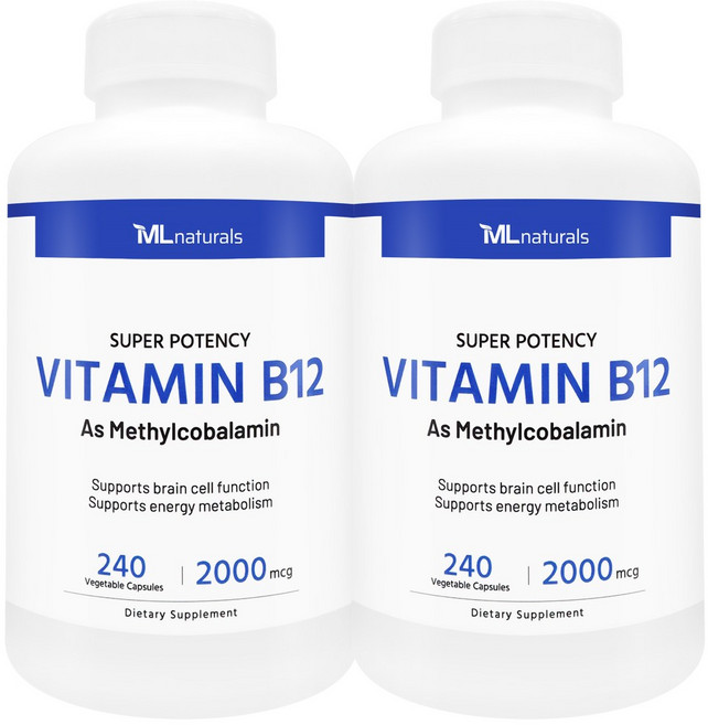 [미국번개배송] 착한명품 마이라이프 내추럴스 비타민 B12 (메틸코발라민) 2000 mcg, 2개, 240정