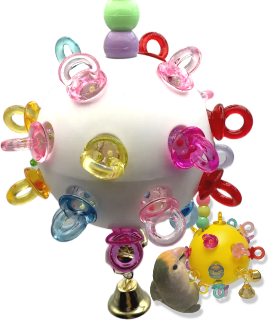 LETOJ 앵무새 방울볼 장난감, 1개, 화이트