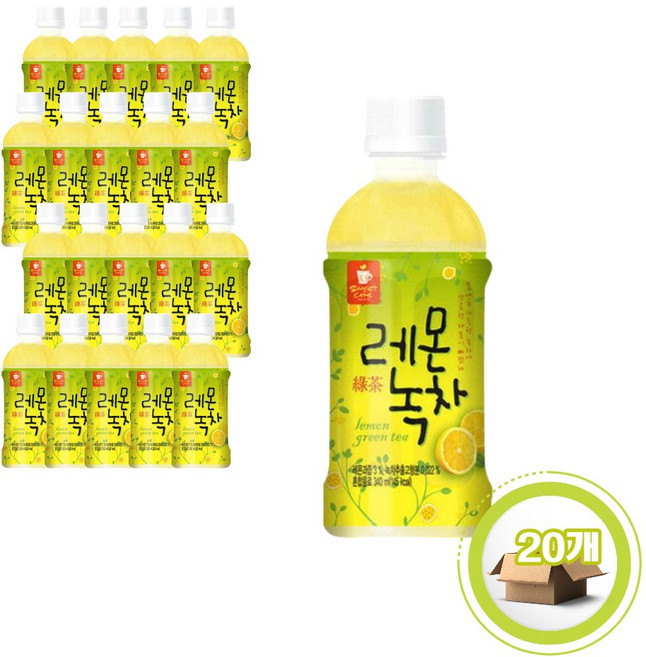 웰그린 레몬녹차 340ml (20페트) x 2박스, 40개