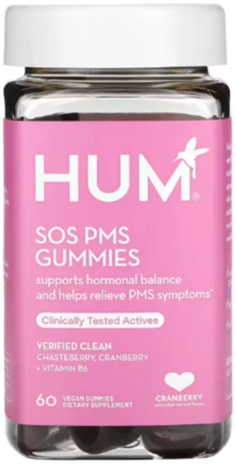 HUM 뉴트리션 SOS PMS 비건 구미젤리 60개 크랜베리 체이스트베리 (1개월분), 1개 - 쿠팡