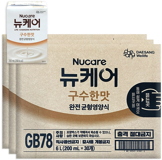 대상 뉴케어 일반 빨대형 90개 구수한맛, 6L, 3박스