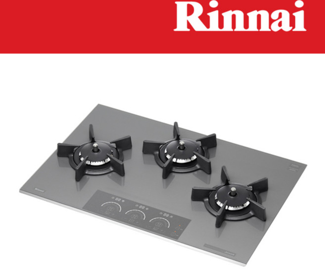 린나이 2구/3구/4구 빌트인 가스레인지 쿡탑 렌지 모음, 710x480mm, LPG, 3구_빅토리아그레이(코드/터치식)_7500