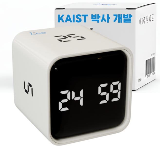 KAIST 박사 개발 뇌를 깨우는 닥터리 뽀모도로 타이머 무소음 중력식 90분 집중력타이머 2세대, 화이트, 1개