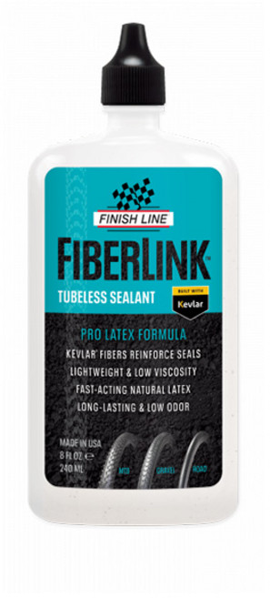 Finish Line FiberLink 無內胎式密封膠 適用補胎液 KEVLAR纖維強化密封 快速作用天然乳膠, 1個, 240ml