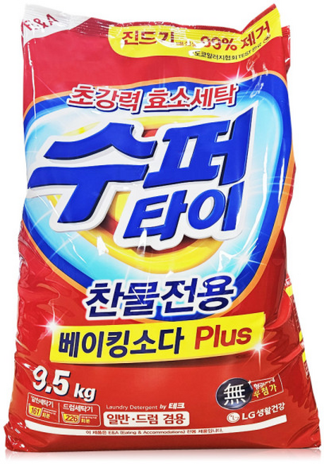 엘지 수퍼타이 베이킹소다 찬물전용 세탁세제, 9.5kg, 1개