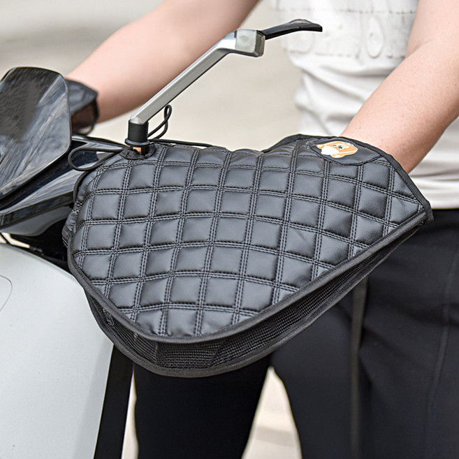 벨라레 자외선차단 오토바이 여름토시 메쉬 방수 핸들커버, 블랙