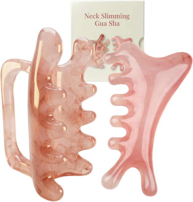 리아므크 흉쇄유돌근 승모근 괄사 두피 마사지, 로즈핑크, 1개