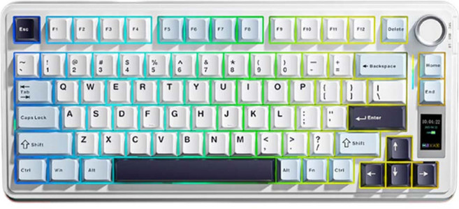AULA S75 프로 RGB 80키 3모드 유무선 커스텀 기계식 키보드, 라이트 블루, 세이야축, 제조사축