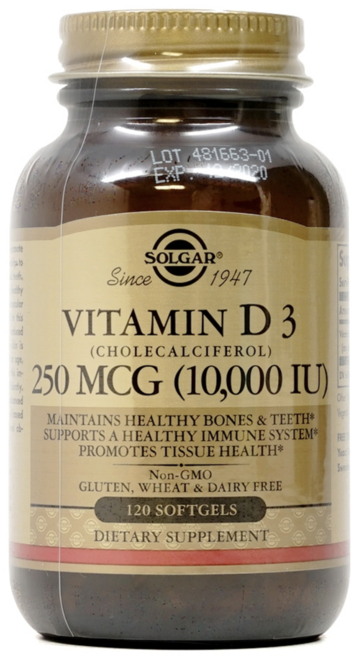솔가 비타민 D3 10000 IU 소프트젤, 120정, 4개