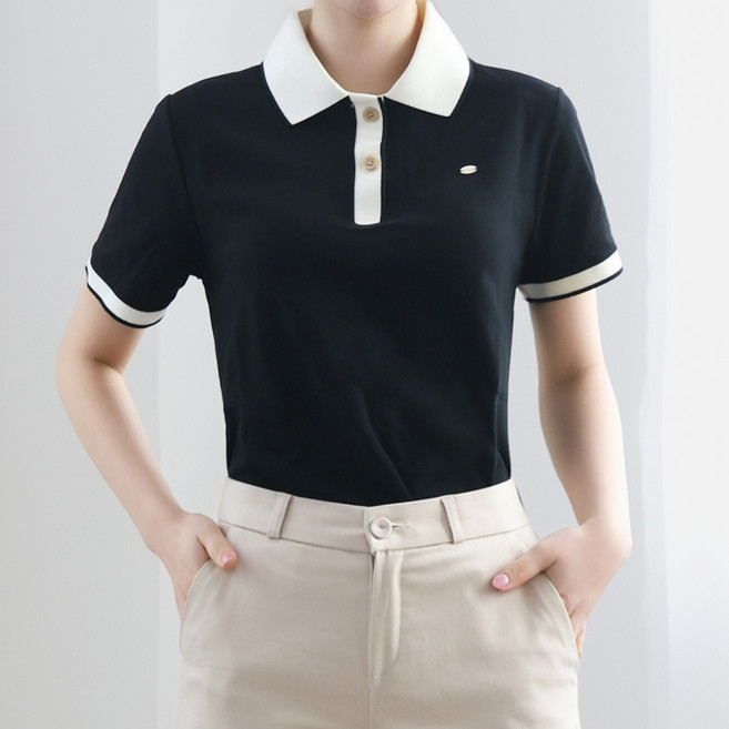 클레이스 골프웨어 카라 라인 포인트 PK 반팔 티셔츠