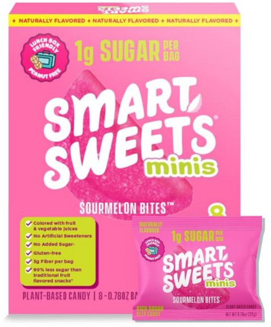 SmartSweets 과일 후루츠 스마트 슈츠 사워멜론 바이트 멀티팩 6.24온스