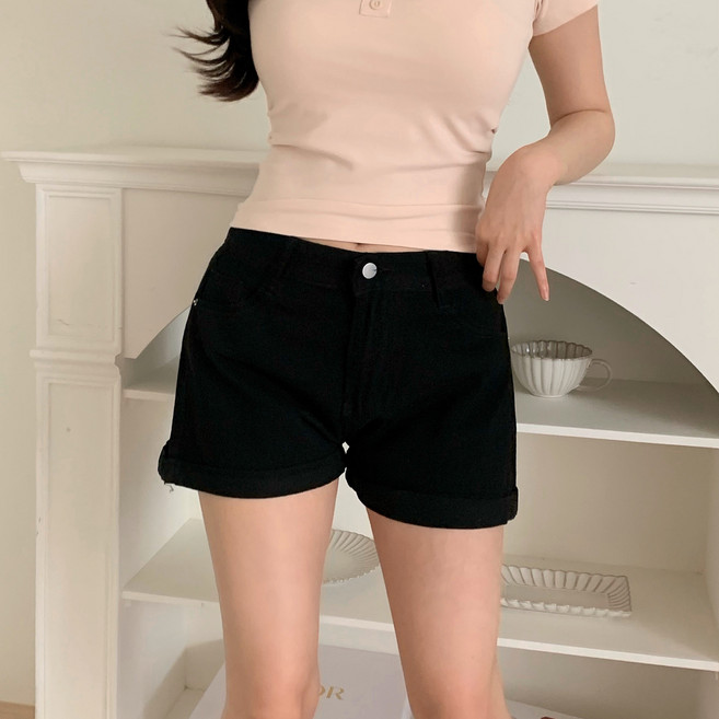 리빙초이스 롤업 데님 청반바지