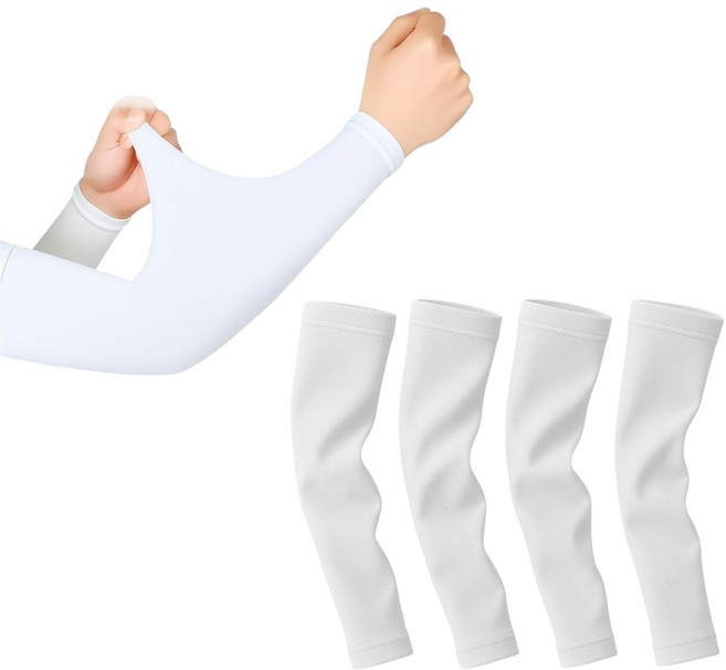 쿨스톰 남녀공용 쿨토시 ( 팔목 / 손등커버용) 2p x 4세트 화이트, 1세트, 팔목 기본형