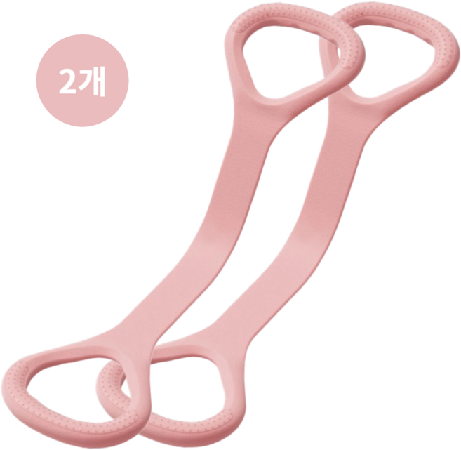 더블트리 필라테스 요가 스트레칭 밴드, 2개, 핑크