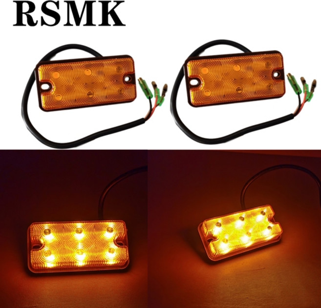 앰버 LED 지게차 조명 12V- 80V 48v 지게차 방향 지시등 경고등 사이드 라이트 테일 램프 12V 24V 48v 조명 2 개