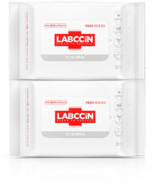 랩신 손소독 티슈, 20매입, 2개