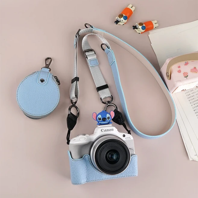 Canon EOS R50 카메라 케이스 커버 보호대 파우치 숄더 스트랩이있는 하프 가방 오픈 증거, 01 Only Base, 01 Only Base