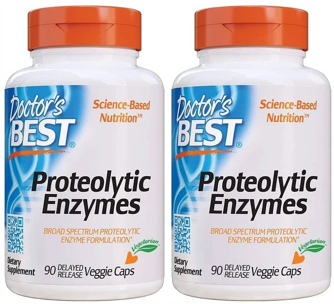 Doctor's Best Proteolytic enzymes 닥터스베스트 프로테올리틱 엔자임 프로테아제 단백질 분해효소 90베지캡슐 2팩, 2개, 90정 - 쿠팡