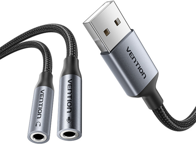 벤션 케이블타입 외장형 USB 마이크 오디오 분리형 사운드카드, 1개, CVHHC