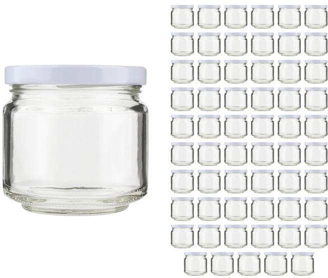 공병상회 DA젓갈200 유리병 + 러그캡/화이트, 60개, 160ml