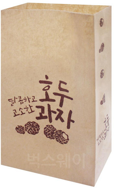 벅스웨이 크라프트 호두과자봉투(소), 100개, 1세트