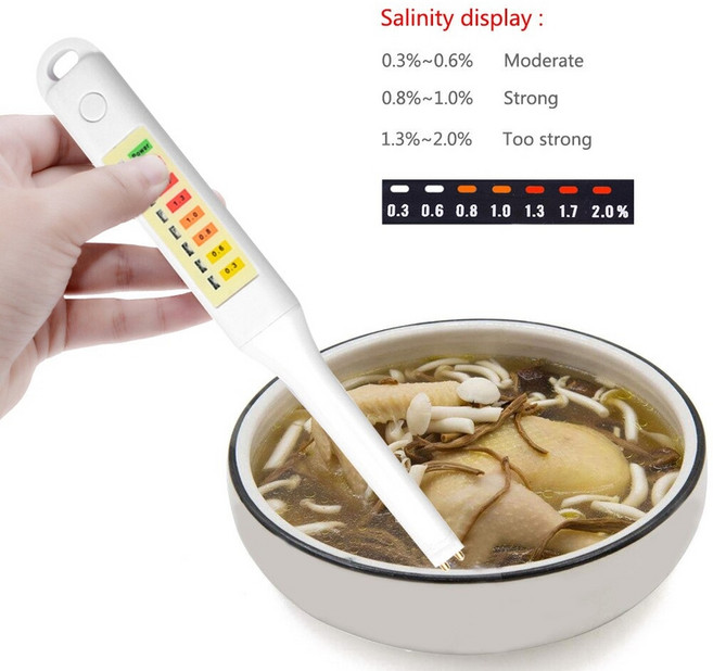 휴대용 염도측정기 염도계 수영장 해수어항 ph농도 측정 전자 표시기 식품 소금 분석기, 1개