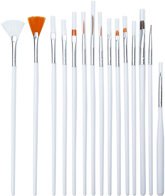 네일 브러쉬 15종 세트, 1개, 15종브러쉬-화이트