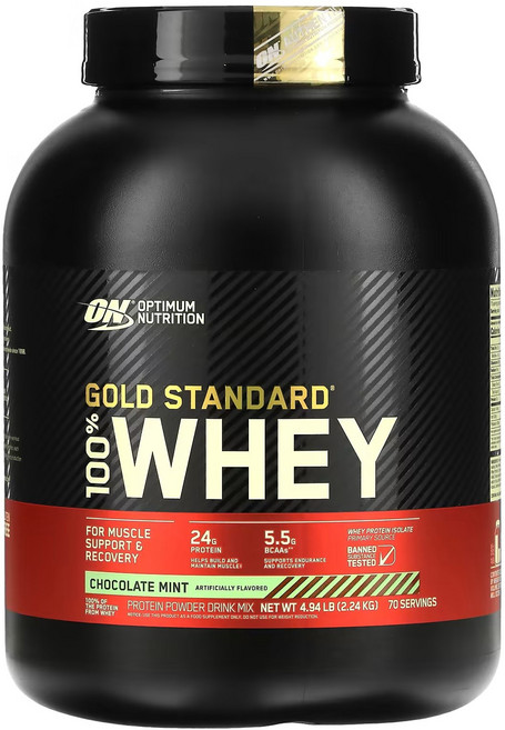 옵티멈뉴트리션 골드 스탠다드 웨이 프로틴 아이솔레이트 단백질 보충제 초콜릿 민트, 2.27kg, 1개