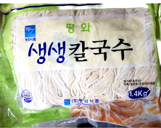 칼국수 (생 평화 1.4K) 식당 업소 대용량 식당용 포장용 프랜차이즈, 1개, 1.4kg