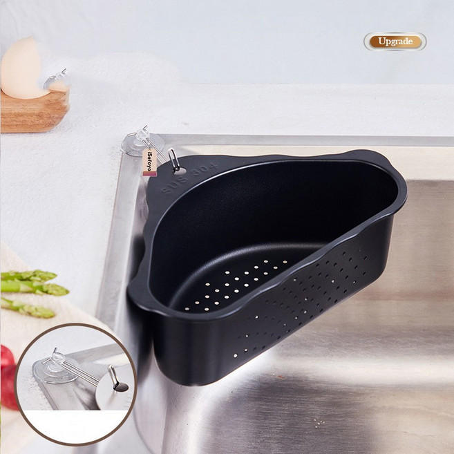 304 스테인리스 주방 씽크대 삼각건조대 싱크대 싱크대, 1개, 블랙