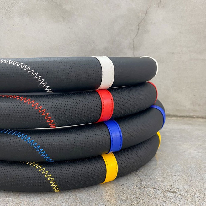 뉴 SM3 zigg 자동차 고급 핸들 4종 가죽커버, 블루