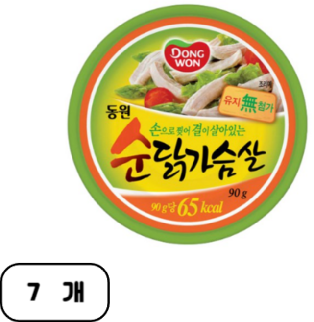동원 순닭가슴살 통조림, 90g, 7개