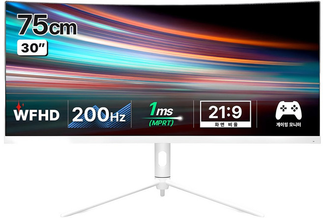 한성컴퓨터 WFHD 울트라 와이드 200Hz 게이밍 모니터, 75cm, TFG30F20W(무결점)