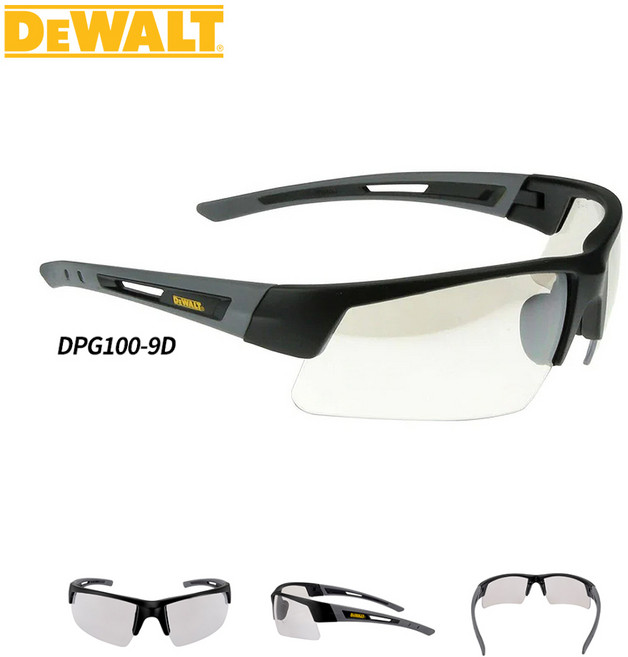 디월트 작업용 보안경 차광 와이드뷰 DPG100-9D 실내 실외 자외선 UV 차단 측면보호 강화, 실버, 1개