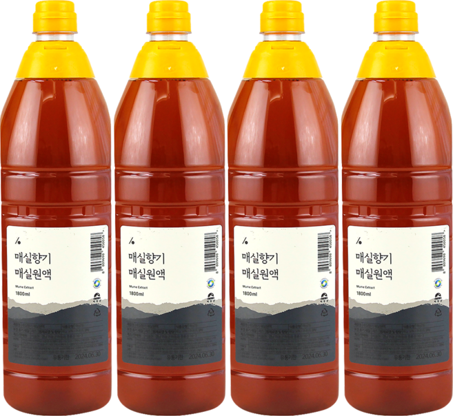 시골원 매실향기 매실청 업소용 대용량 1800ml, 4개, 1.8L