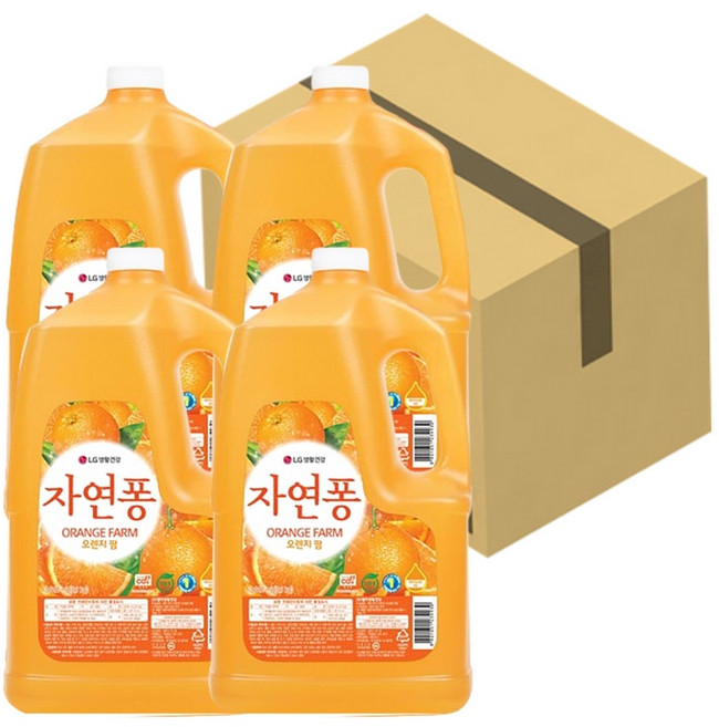 LG생활건강 자연퐁 오렌지 3KGX4개입(1박스) 주방세제 설거지 찌든때걱정없는