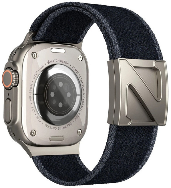 BuGeum 애플워치 호환 와이드 스포츠 나일론 스트랩 11 10 9 8 7 SE3 46 49 45 44 42 41 40 38mm, 1개, 블랙