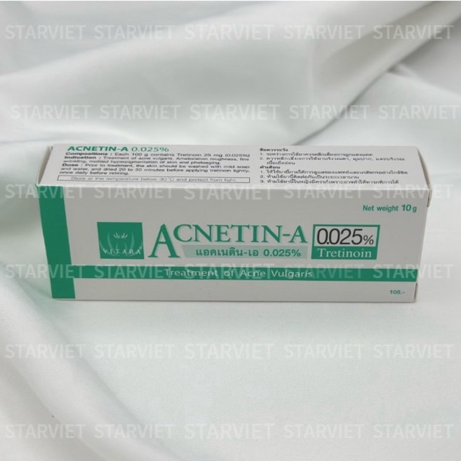 Acnetin A 크림 시카 케어 크림 레틴A 0.025% 10g (태국 약국), 1개