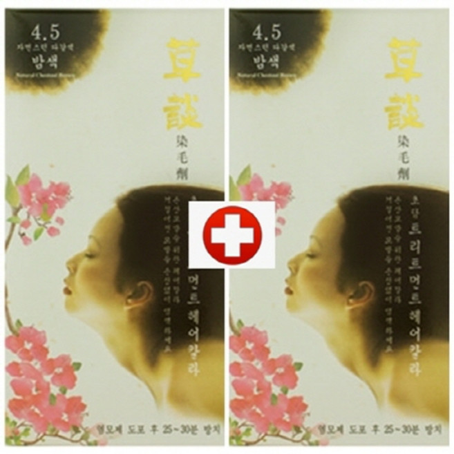 일진 초담 트리트먼트 헤어칼라 4.5호 자연스런 다갈색 2개, 4.5호 자연스런 적갈색