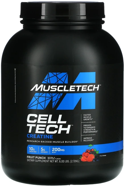 MuscleTech 퍼포먼스 시리즈 CELL-TECH 크레아틴 포뮬러 과일 펀치 2.72kg 6.00lbs, 1개 - 쿠팡