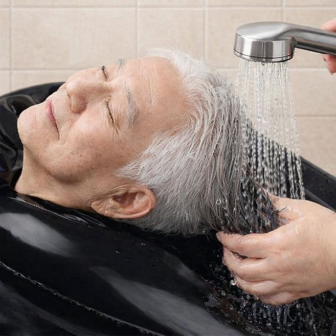 브오미 머리감기용패드 환자 세발 샴푸 대야, 1개, 블랙