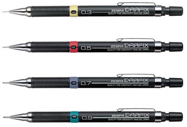 제브라 드라픽스샤프 (0.3mm 0.5mm 0.7mm 0.9mm), A번