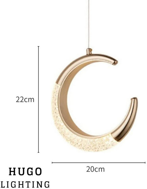 HUGO LIGHTING 月亮燈 造型床頭吊燈, 月亮/單吊燈/特格美無極調光(附遙控器)