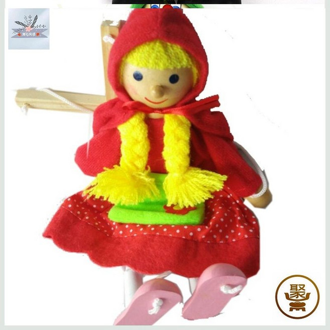 마리오네트인형 꼭두각시 광대 카페 소품 인형극 줄인형 재미있는, 프런트 레드햇 걸, 1개