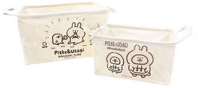 卡娜赫拉 卡娜赫拉的小動物 帆布收納袋 收納籃 置物袋, 1個, 尺寸中款-圖案隨機出貨