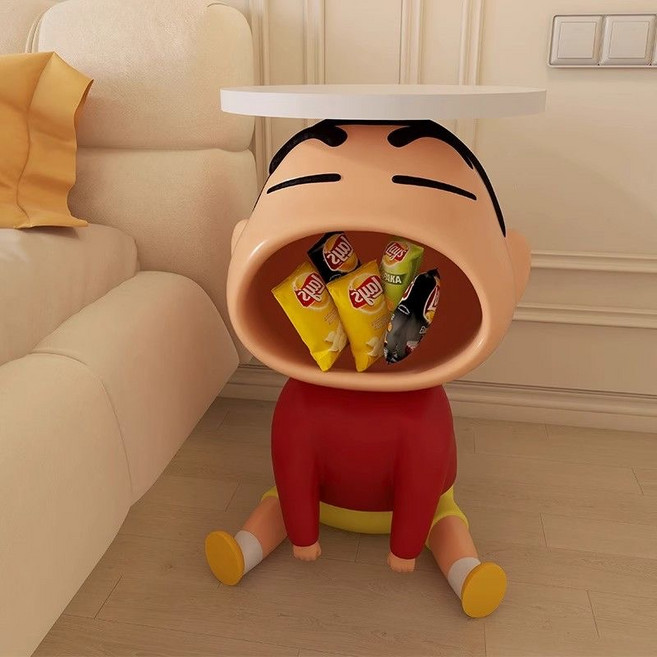 입벌린 미니 수납 초코비 데코 크레용 침실 접시 인테리어협탁 대구경 테이블, 1. 접시 든 짱구